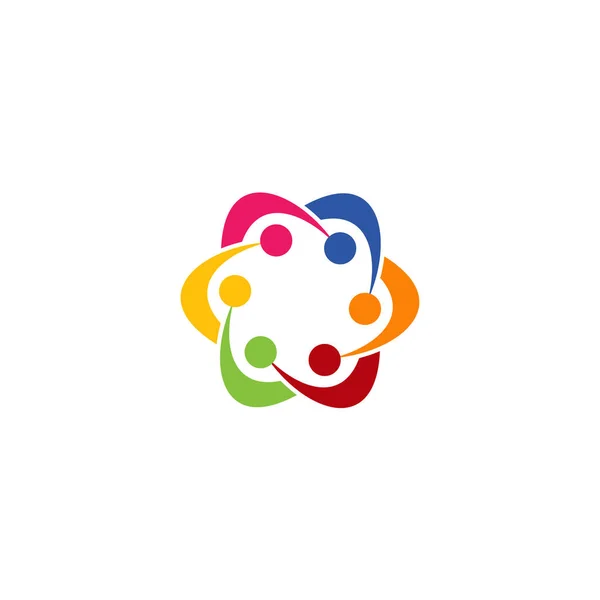 Topluluk Yaratıcı Merkez Sosyal Bağlantı Simgeleri Logo — Stok Vektör