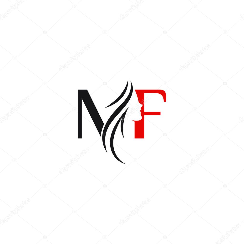 MF Letter Logo Design with Creative Modern Trendy Typography