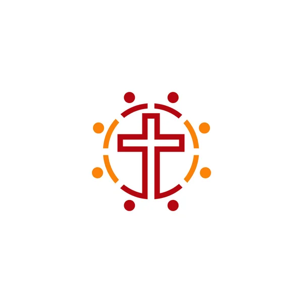 Símbolos Cristianos Cruz Jesús Fuego Del Espíritu Santo — Vector de stock