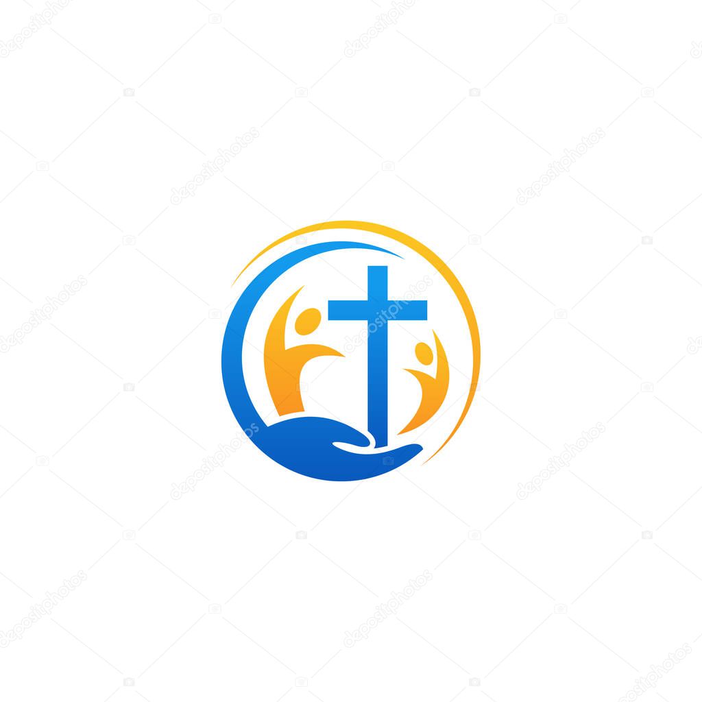 Christian symbols. The Cross of Jesus, the fire of the Holy Spirit