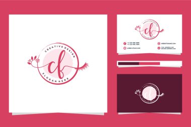 İlk kadınsı logo koleksiyonları Premium Vektör şablonu