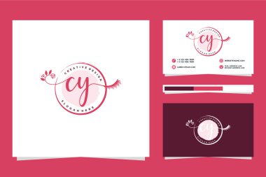İlk kadınsı logo koleksiyonları Premium Vektör şablonu