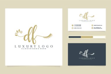 İlk kadınsı logo koleksiyonları Premium Vektör şablonu