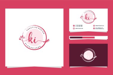 İlk kadınsı logo koleksiyonları Premium Vektör şablonu