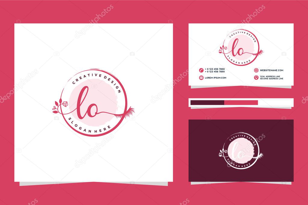 Initial feminine logo collections template Premium Vector