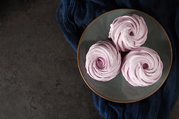 Pink Marshmallows Sweet Delicate Dessert Dark Background — Stock Photo, Image