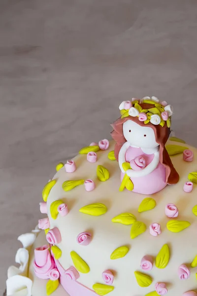 Kuchen Für Das Mädchen Ihrem Geburtstag Süßes Geschenk Urlaubsgefühle Heller — Stockfoto