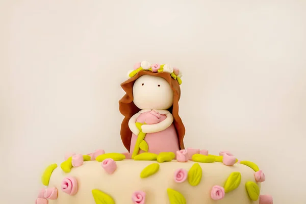 Tort Dla Dziewczyny Jej Urodziny Słodki Upominek Uczucie Wakacje Jasne — Zdjęcie stockowe