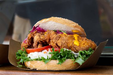 Burger Festivali. Tatil yemek. Et ve ekmek