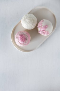 cupcakes için aşık. Sevgililer günü. Arka plan