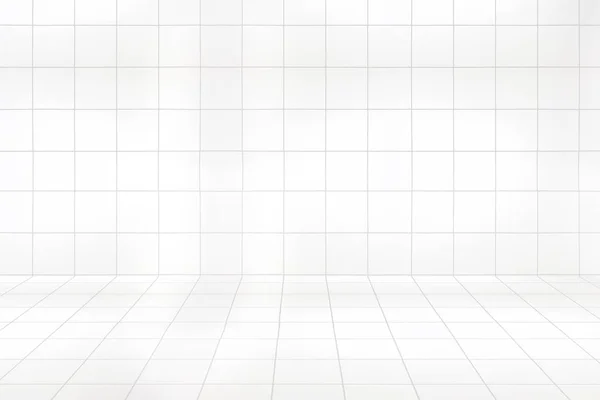 İç tasarımda kullanılan beyaz kiremit duvar ve zemin arkaplanı — Stok fotoğraf
