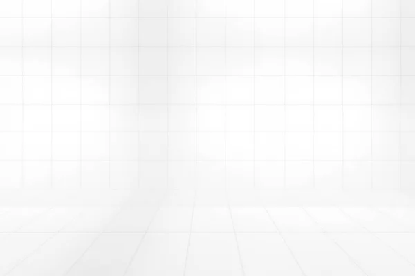 White tile wall and floor background used in interior design — Stock Photo, Image