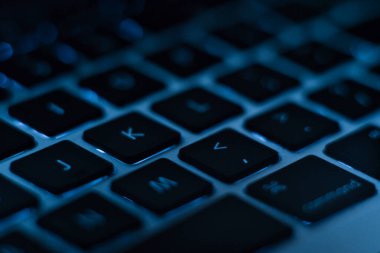 Mac kitaplarının hava klavyesinin makro görüntüsü