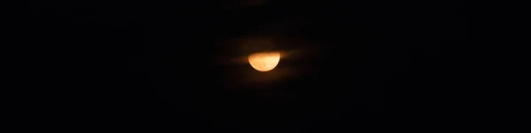 Bela Lua Cheia Uma Noite Escura Santa Pola — Fotografia de Stock