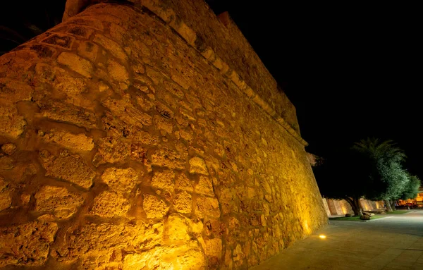 Castelo Santa Pola Noite — Fotografia de Stock