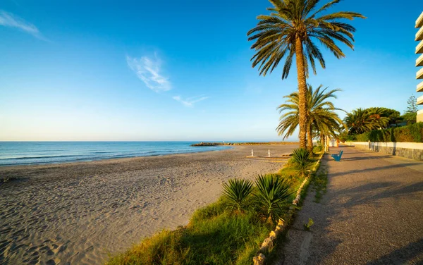 Bela Praia Santa Pola Nascer Sol Uma Bela Manhã — Fotografia de Stock