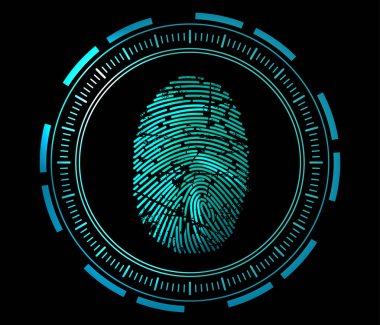 Parmak izinin renkli vektör illüstrasyonu