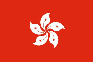 Hong-Kong bayrağının renkli vektör illüstrasyonu