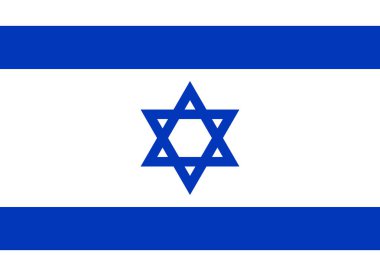 İsrail bayrağının renkli vektör illüstrasyonu