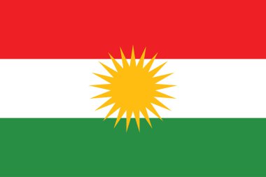 Kürt bayrağının renkli vektör illüstrasyonu