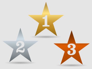 Gri arka planda kupa yıldızının renkli vektör illüstrasyonu