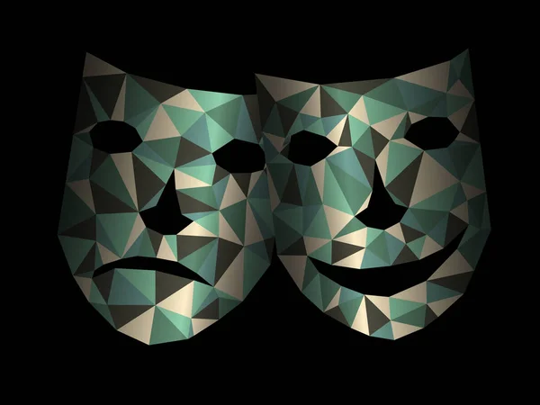 Ilustração Vetorial Colorida Máscaras Teatro — Vetor de Stock