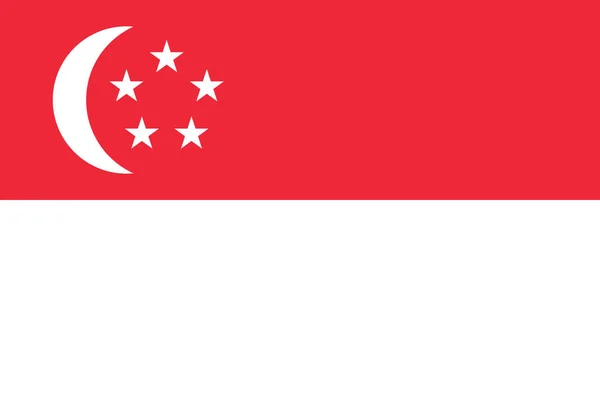 Färgglada Vektor Illustration Singapore Flagga Stockillustration