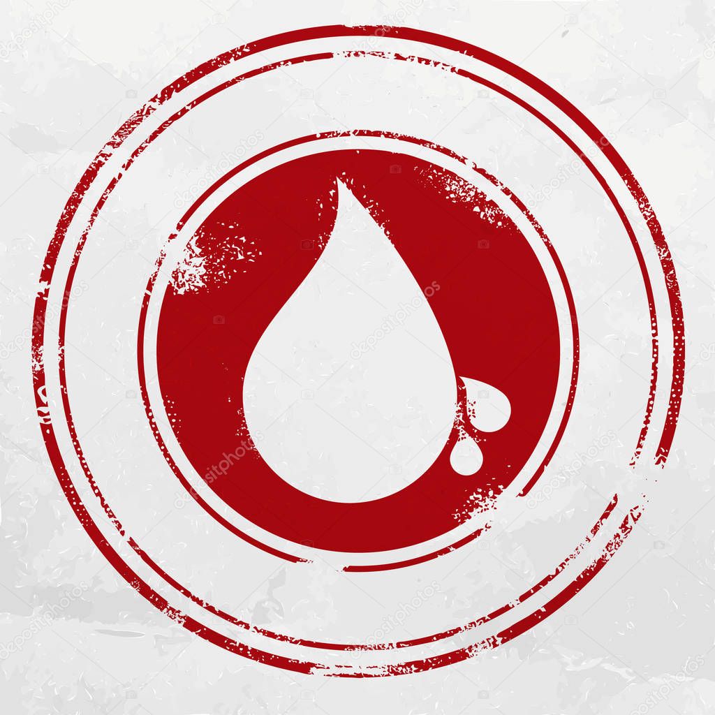 Colorful vector illustration of red drop of blood sign