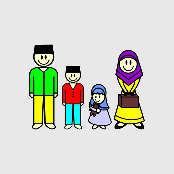 Cartoon Image Family Vector Illustration — Stock Vector