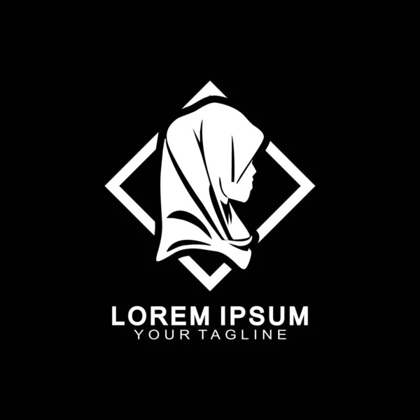 Peçeli kadın siluet vektör illüstrasyonunun simgesi