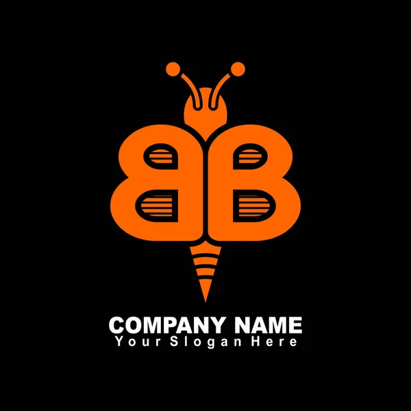 Hayvan kelebeği tasarım vektörlü ilk harf BB