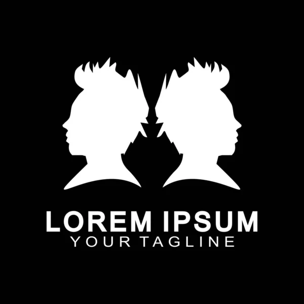 Erkek silueti logo tasarımı vektör çizimi