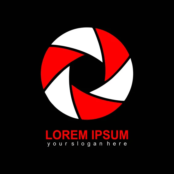 Minimalist logo mercek kamera tasarım vektörü
