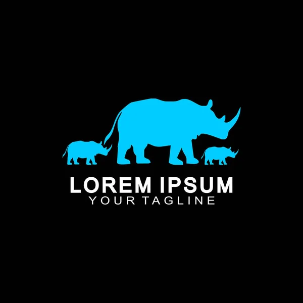 Gergedan hayvan logosu minimalist tasarım vektörü 1