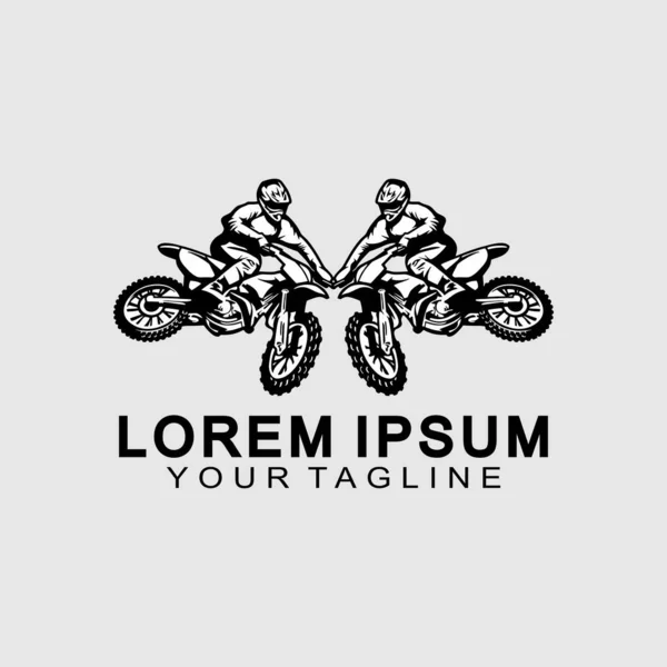 Motokros logo tasarımı vektör çizimi