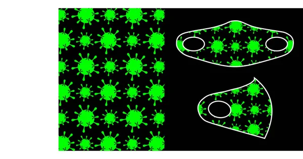 desen maskeli Corona virüs resim tasarım vektörü