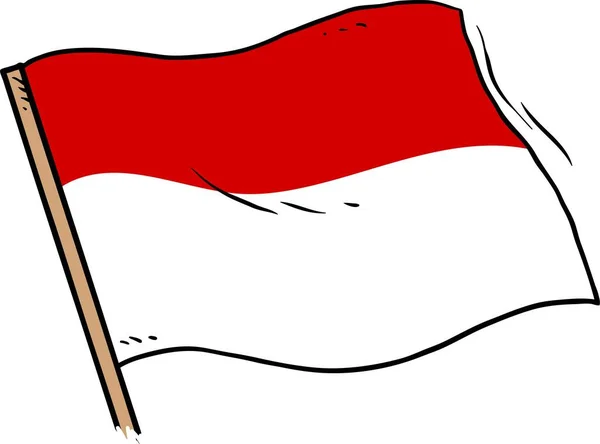 Indonesian Doodle Flag Vector Element Design Stock Illustration