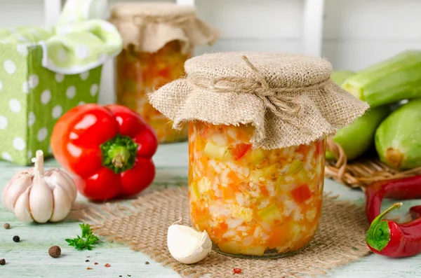 Rice with zucchini — Stock Photo, Image