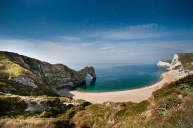 Güneybatı Sahil Yolu, Dorset. Durdle Kapısı. İngiltere 'nin Jurassic Sahili' nin bir parçası..