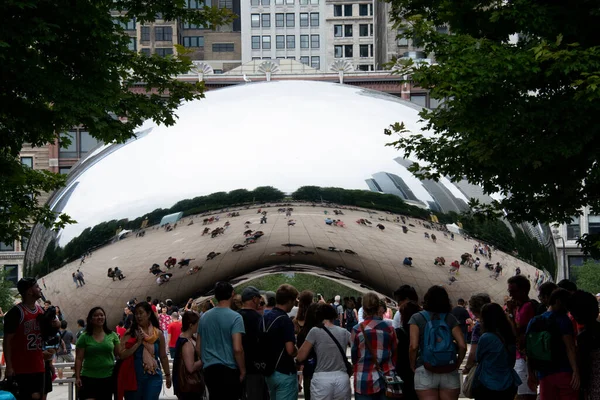 Chicago Eua Julho 2018 Chicago Belo Reflexo Escultura Cloud Gate — Fotografia de Stock