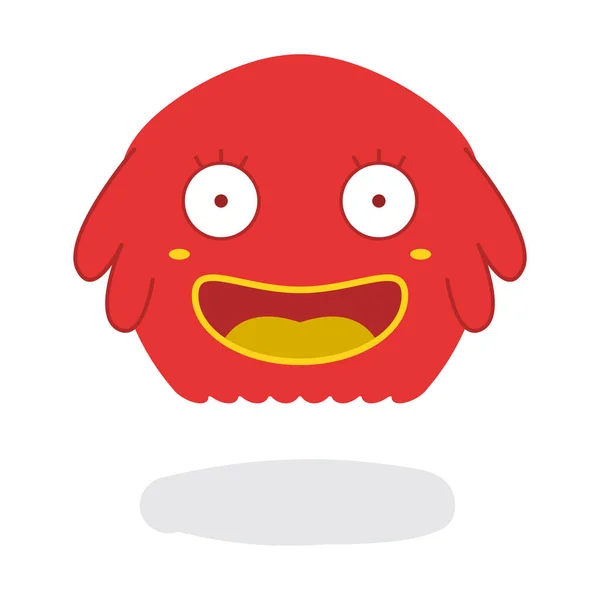 面白いかわいい赤いクラゲハロウィンモンスターフラットデザインベクトルイラスト — ストックベクタ