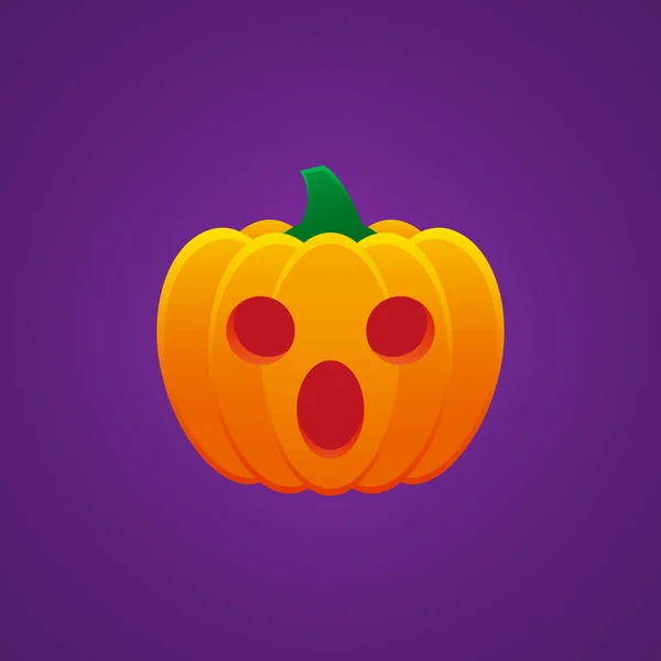 Halloween Jack Lantern Pumpkin Expression Hushed Emoticon Vector Design — 스톡 벡터