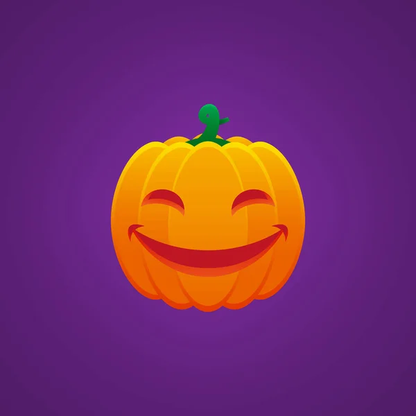 Halloween Jack Lanterna Abóbora Expressão Sorrindo Boca Olhos Emoticon Vector —  Vetores de Stock