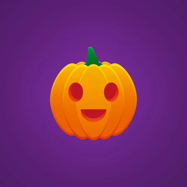 Halloween Jack Lanterne Expression Citrouille Grin Emoticon Vector Design — Image vectorielle