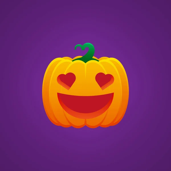 Halloween Jack Lantern Pumpkin Expression Winking Emoticon Vector Design — 스톡 벡터