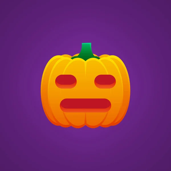 Halloween Jack Lantaarn Pompoen Expressie Grimmige Emoticon Vector Ontwerp — Stockvector