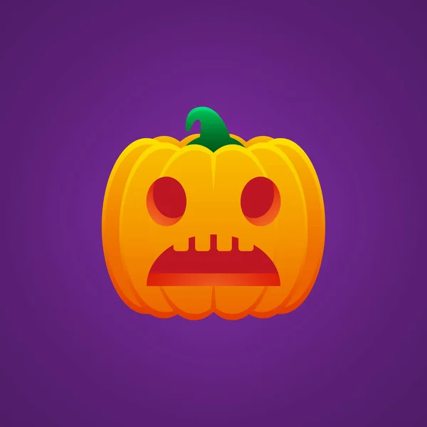 Halloween Jack Lantaarn Pompoen Expressie Bezorgd Emoticon Vector Ontwerp — Stockvector