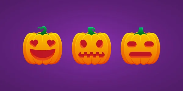 Halloween Jack Lantern Pumpkin Expressionless Bundle Vector Bundle — 스톡 벡터