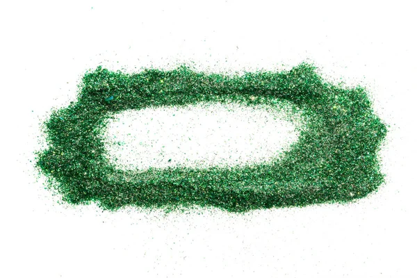 Рамка для текста из зеленых блёсток. Дизайн для праздничного оформления . — стоковое фото
