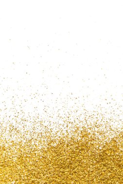 Beyaz bir arka plan üzerinde gradyan şeklinde altın glitter.